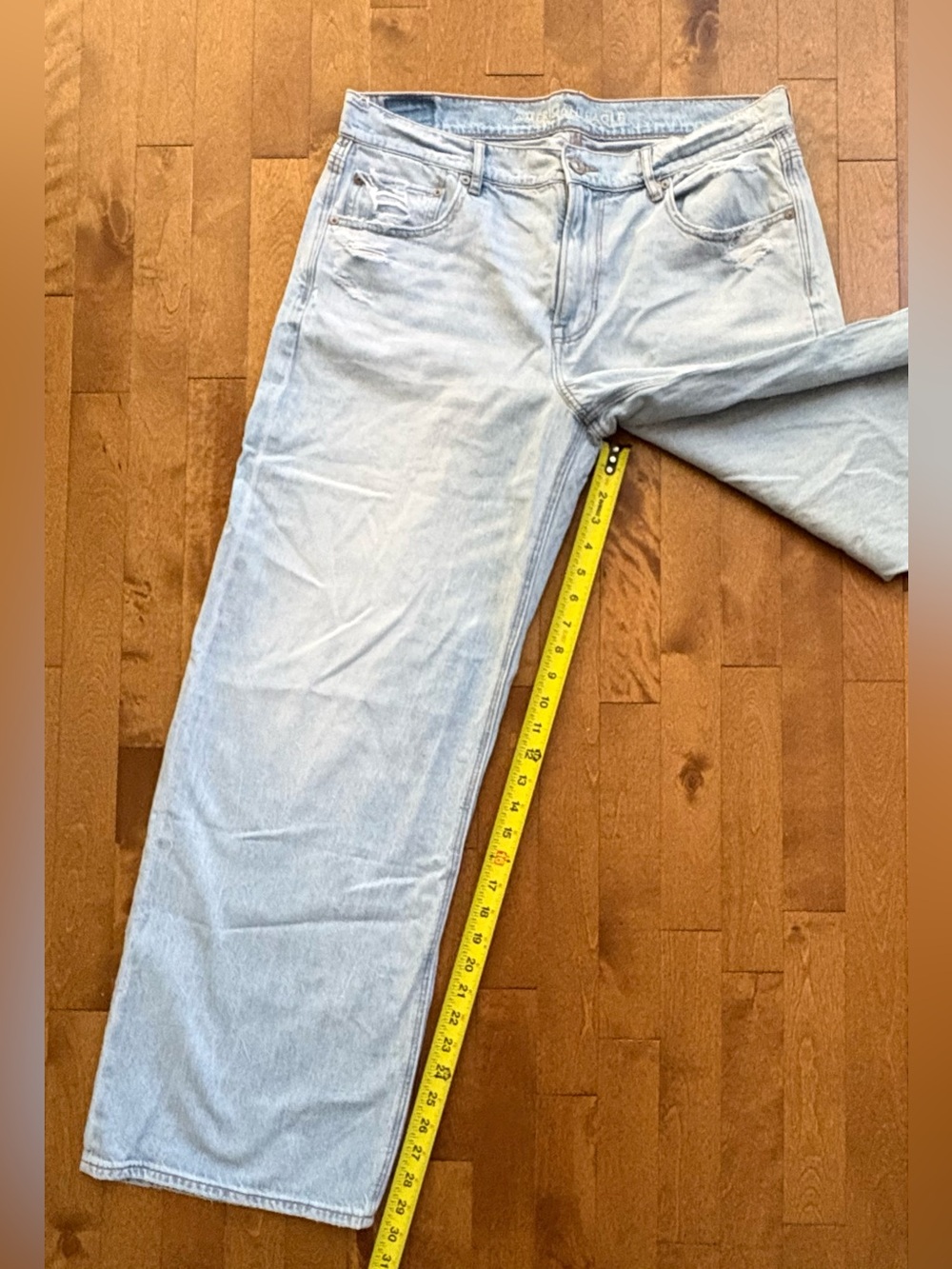 American Eagle Low-Rise Skater Jean Light Wash Wide Leg Jeans – Women's 12 R - Picture 7 of 9